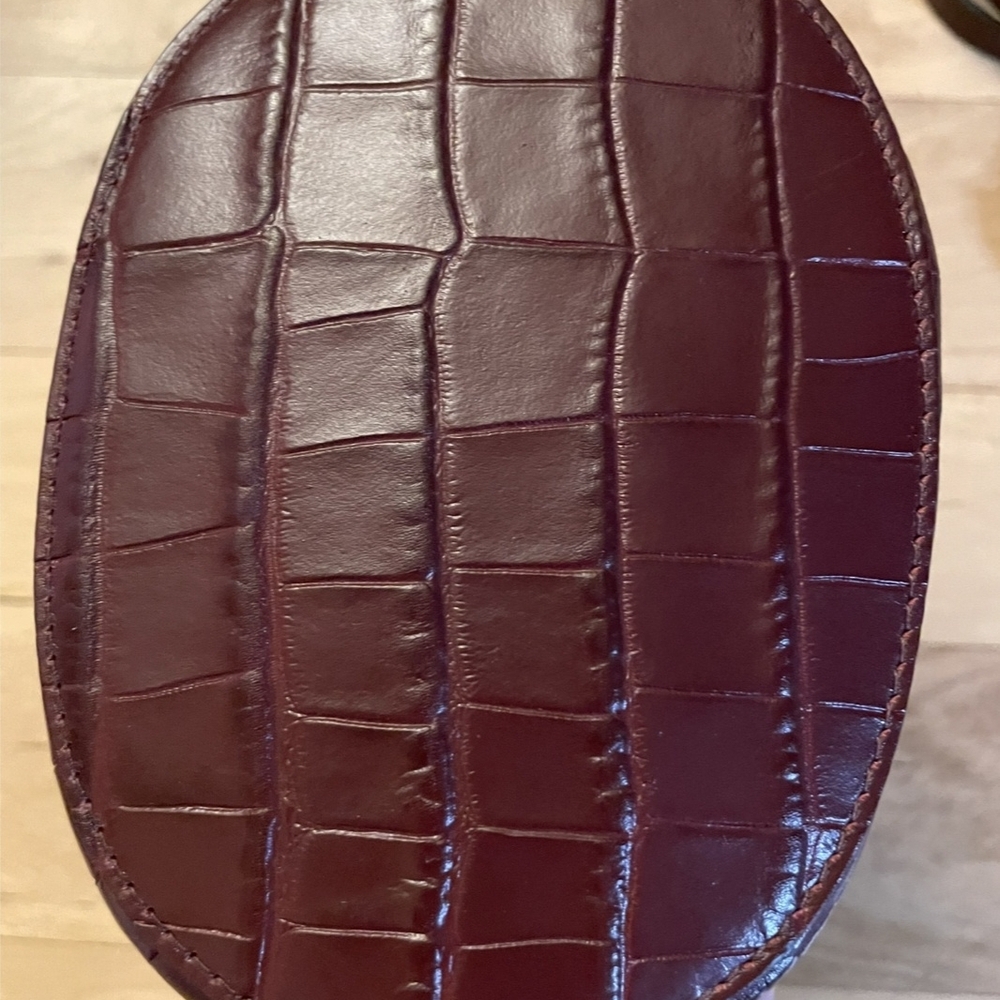 Furla Dark Red Croc-Embossed Shoulder Bag - Picture 6 of 11